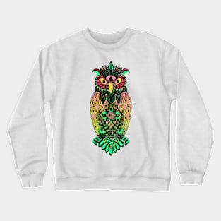 owl in bali pattern ecopop Crewneck Sweatshirt